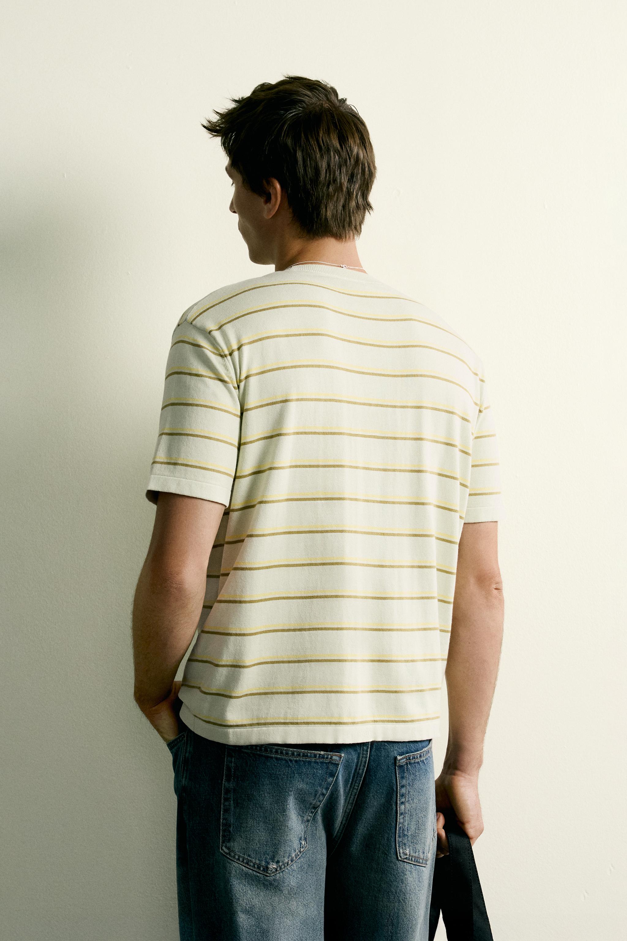 STRIPED REGULAR FIT KNIT T-SHIRT